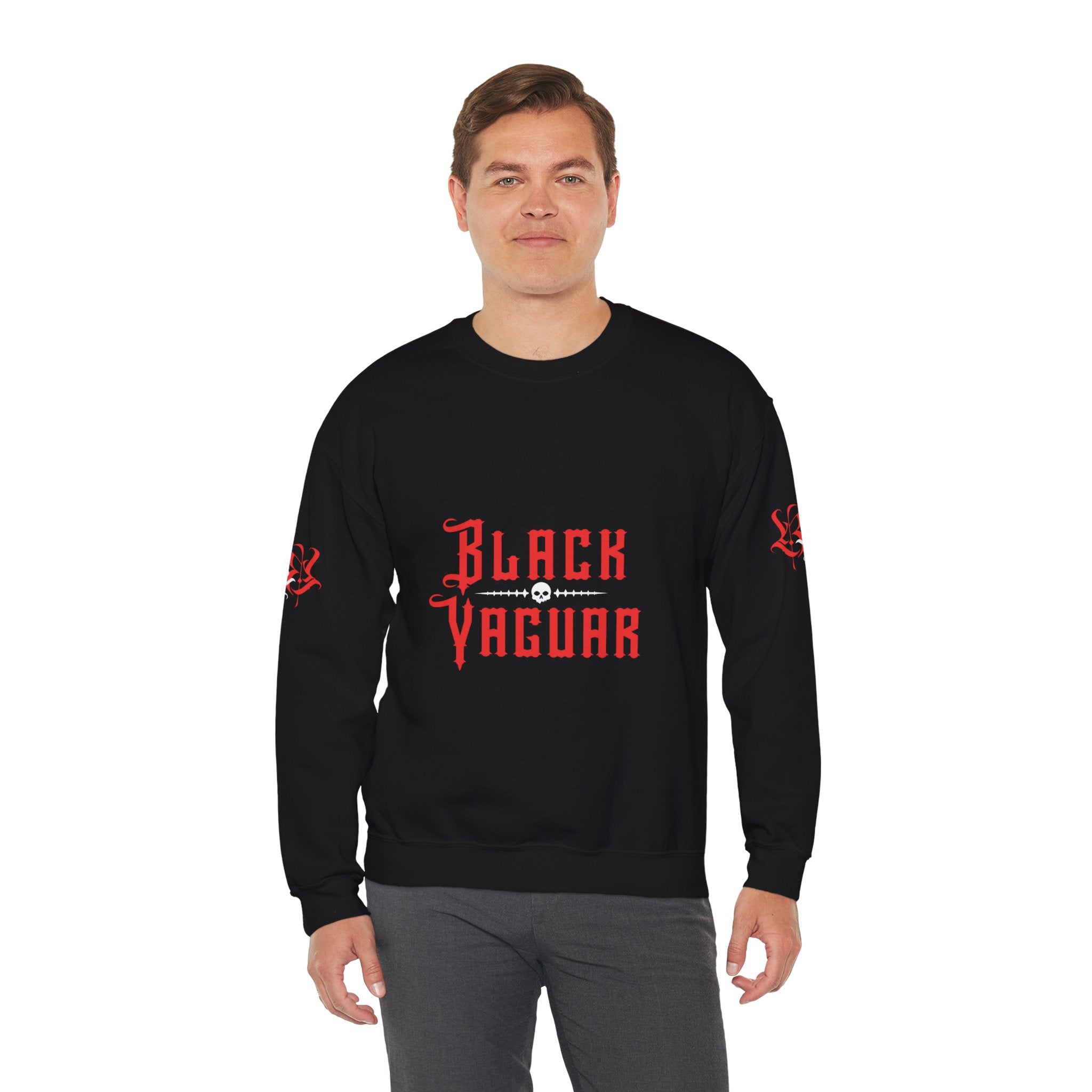 Black Jaguar Vintage Coin Graphic Crewneck Sweatshirt