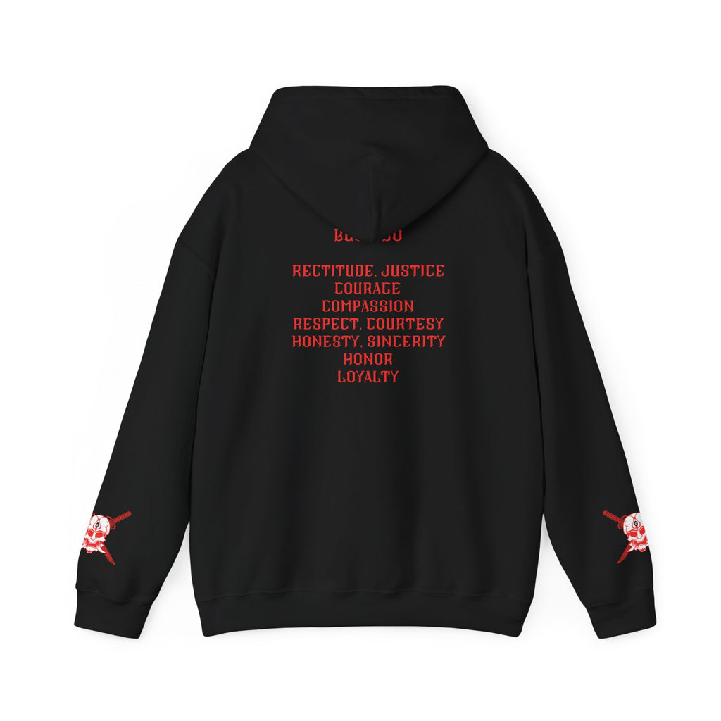 Bushido Hoodie — Samurai Values Pullover with 'Bushido' & Honor Traits