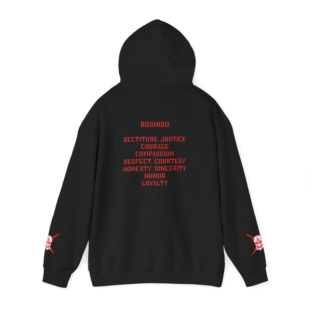Bushido Hoodie — Samurai Values Pullover with 'Bushido' & Honor Traits