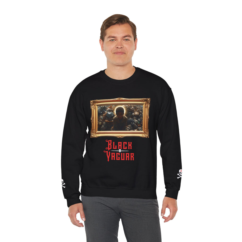 Black Jaguar Framed Art Sweatshirt — "YOU ARE GOD" Red Back