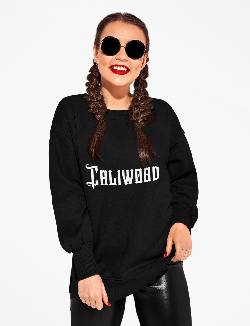 Caliwood Crewneck Sweatshirt — Retro Caliwood Cristo Rey