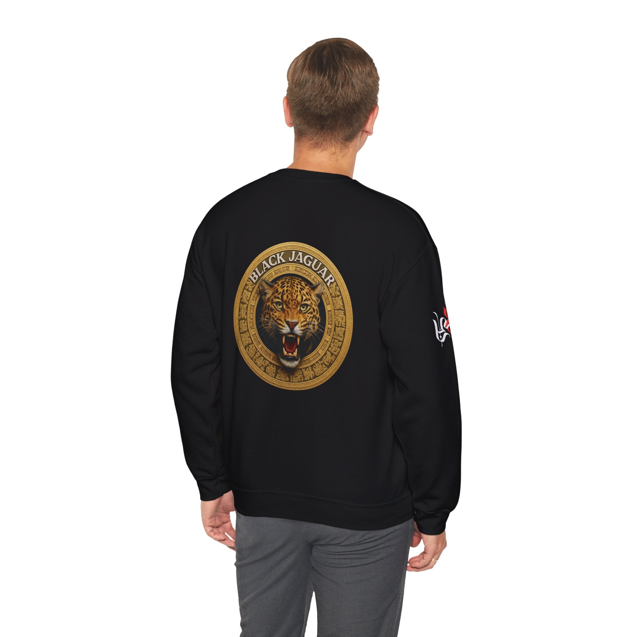 Black Jaguar Vintage Coin Graphic Crewneck Sweatshirt