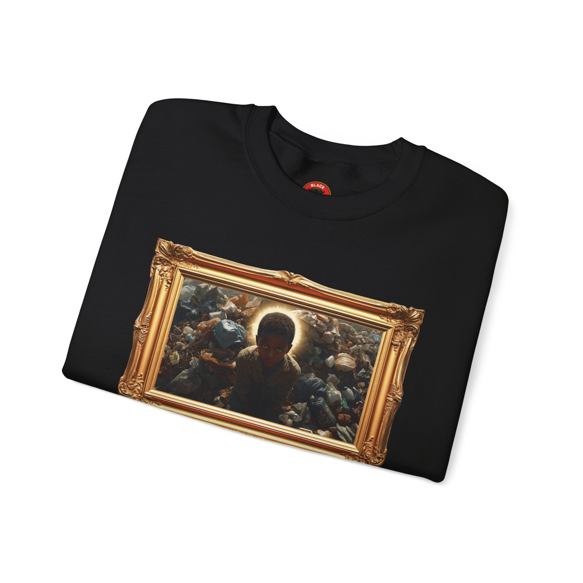 Black Jaguar Framed Art Sweatshirt — "YOU ARE GOD" Red Back