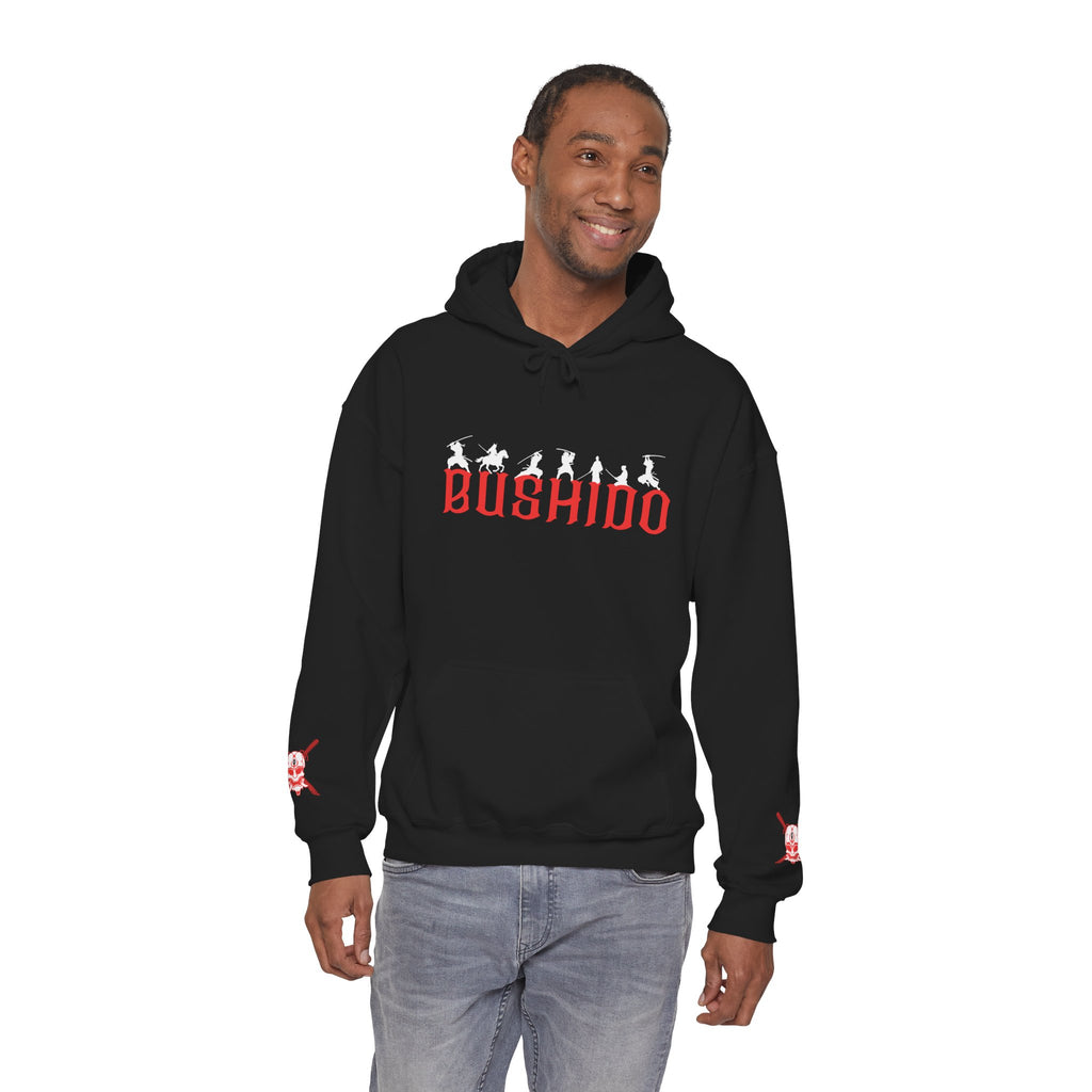 Bushido Hoodie — Samurai Values Pullover with 'Bushido' & Honor Traits
