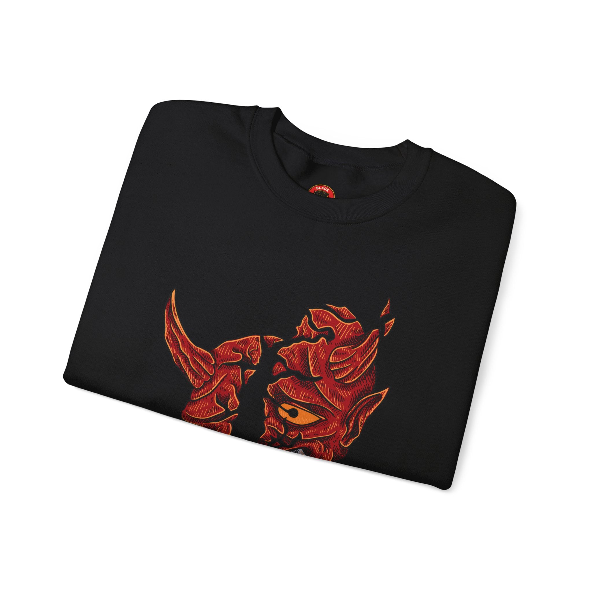 Red Oni Mask Crewneck — Bushido Values: Rectitude • Courage • Honor