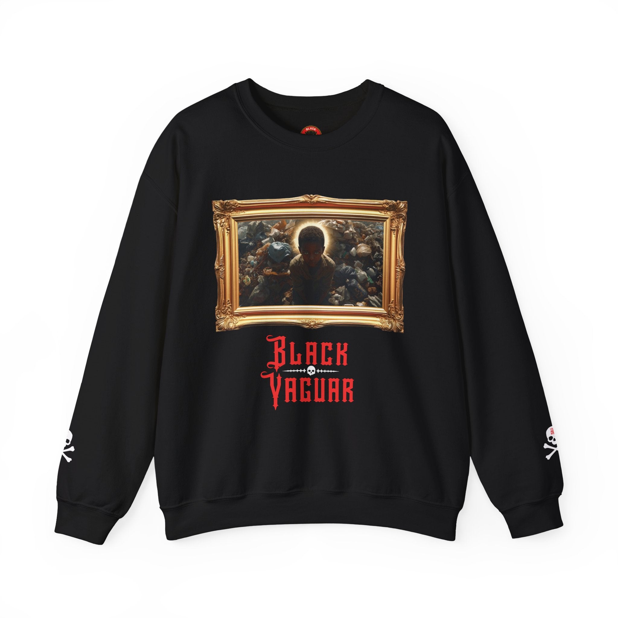 Black Jaguar Framed Art Sweatshirt — "YOU ARE GOD" Red Back